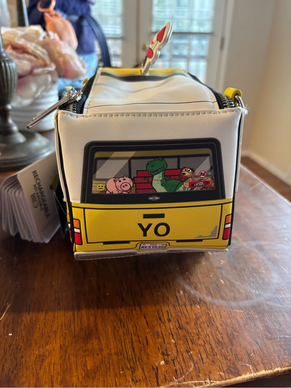 Loungefly Pixar Pizza Planet Van Purse in Yellow, White & Black